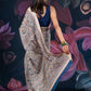 Beige Matka Silk Saree with Madhubani Print