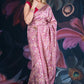 Onion Pink Semi-Crepe Printed Saree