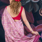 Onion Pink Semi-Crepe Printed Saree