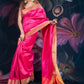 Magenta Semi-Raw Silk Saree with Tissue Border and Chitt Pallu