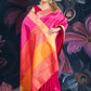 Magenta Semi-Raw Silk Saree with Tissue Border and Chitt Pallu