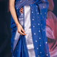Blue Chanderi Silk Banarasi Saree