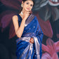 Teal Blue Chanderi Silk Saree with Banarasi Zari Booti and Border