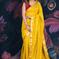 Sunflower Yellow Assam Silk Saree with Zari Woven Lines and Chit Pallu