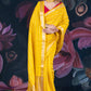Sunflower Yellow Assam Silk Saree with Zari Woven Lines and Chit Pallu