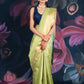 Mint Green Semi-Raw Silk Saree with Tissue Border and Chit Pallu