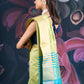Mint Green Semi-Raw Silk Saree with Tissue Border and Chit Pallu