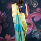 Mint Green Semi-Raw Silk Saree with Tissue Border and Chit Pallu