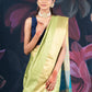 Mint Green Semi-Raw Silk Saree with Tissue Border and Chit Pallu