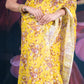 Mustard Yellow Linen Cotton Tissue Saree
