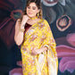Mustard Yellow Linen Cotton Tissue Saree