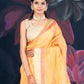 Saffron Yellow Chanderi Tissue Saree