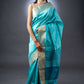 Serene Sky Blue Semi-Raw Silk Saree