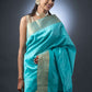 Serene Sky Blue Semi-Raw Silk Saree