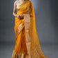 Banarasi Elegance Mustard Yellow Organza Saree