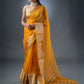 Mustard Yellow Banarasi Organza Saree