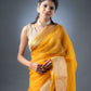 Banarasi Elegance Mustard Yellow Organza Saree