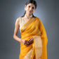 Mustard Yellow Banarasi Organza Saree