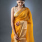 Banarasi Elegance Mustard Yellow Organza Saree