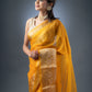 Mustard Yellow Banarasi Organza Saree