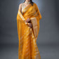 Banarasi Elegance Mustard Yellow Organza Saree