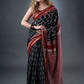 Maheshwari Heritage Black and Maroon Silk Saree
