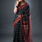 Maheshwari Heritage Black and Maroon Silk Saree