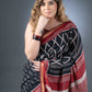 Maheshwari Heritage Black and Maroon Silk Saree