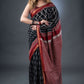 Maheshwari Heritage Black and Maroon Silk Saree