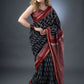 Maheshwari Heritage Black and Maroon Silk Saree