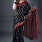 Maheshwari Heritage Black and Maroon Silk Saree