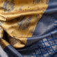 Royal Mustard and Blue Semi-Silk Saree