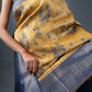 Royal Mustard and Blue Semi-Silk Saree