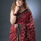 Cultural Essence Maroon and Black Maheshwari Silk Saree