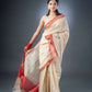 Tussar Elegance Beige Chanderi Cotton Saree