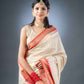 Tussar Elegance Beige Chanderi Cotton Saree