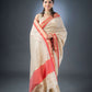 Tussar Elegance Beige Chanderi Cotton Saree