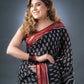 Classic Maheshwari Black and Maroon Silk Saree