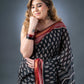 Classic Maheshwari Black and Maroon Silk Saree