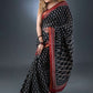 Classic Maheshwari Black and Maroon Silk Saree