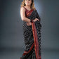 Classic Maheshwari Black and Maroon Silk Saree