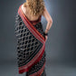 Classic Maheshwari Black and Maroon Silk Saree