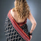Classic Maheshwari Black and Maroon Silk Saree