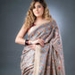 Madhubani Artistry Beige and Red Matka Silk Saree