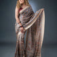 Beige and Red Matka Silk Saree