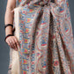 Madhubani Artistry Beige and Red Matka Silk Saree