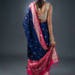 Graceful Blue and Pink Assam Silk Saree