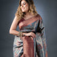 Opulent Grey and Maroon Semi-Silk Saree