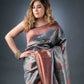 Opulent Grey and Maroon Semi-Silk Saree