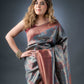 Opulent Grey and Maroon Semi-Silk Saree